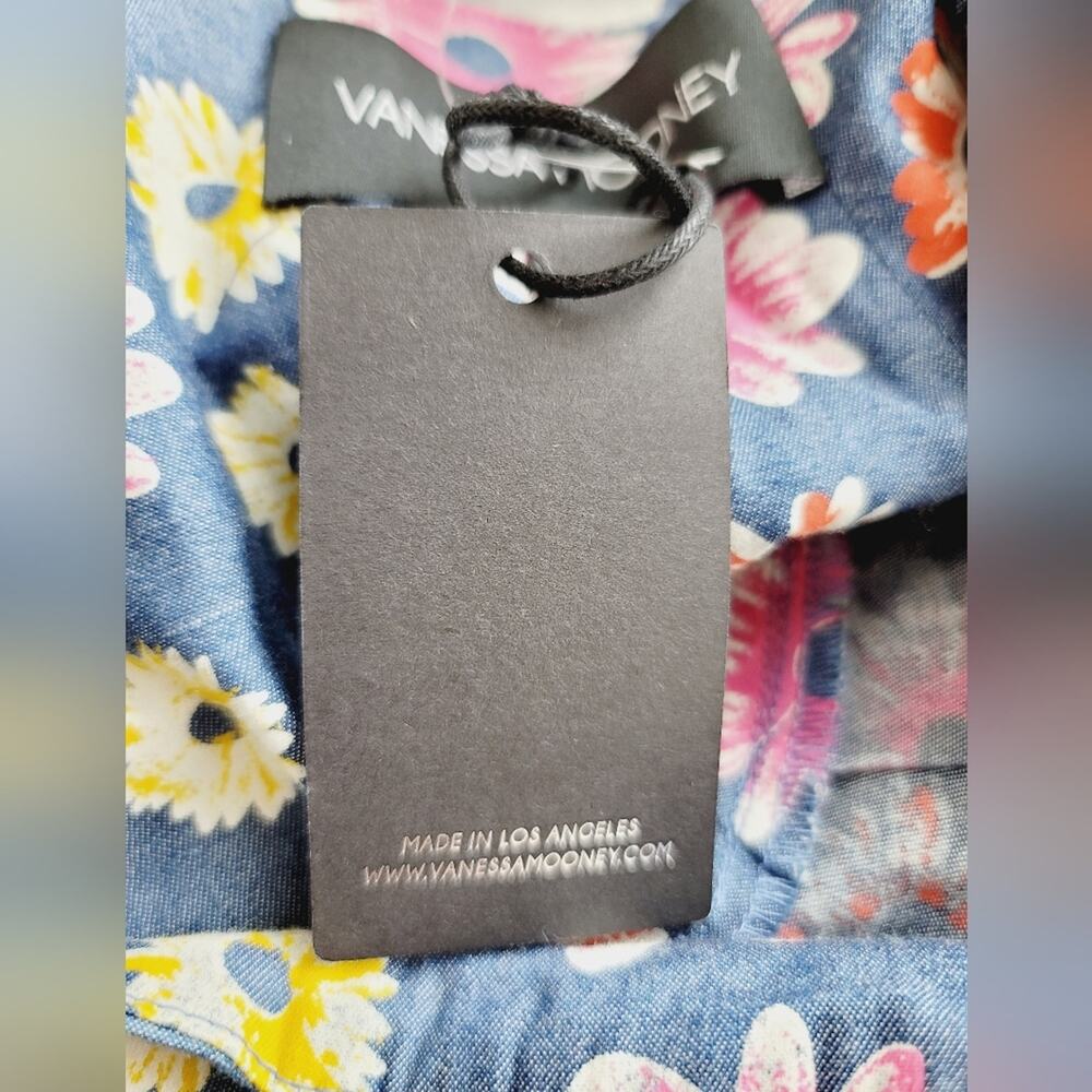 VANESSA MOONEY Venus Blue White Daisy Floral Cotton Romper Boho Feminine NWT S - Picture 14 of 16